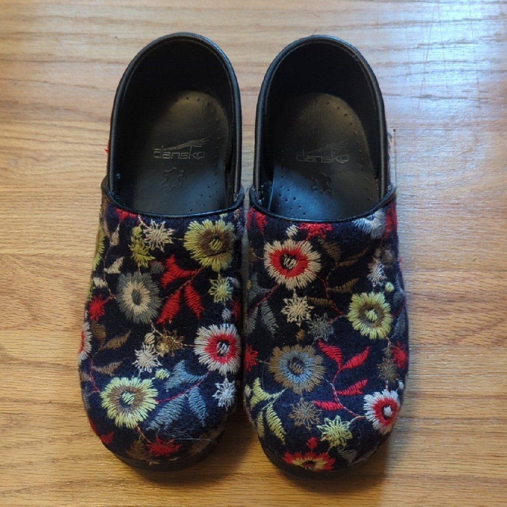 Dansko Women's Clogs- Black and Multicolor